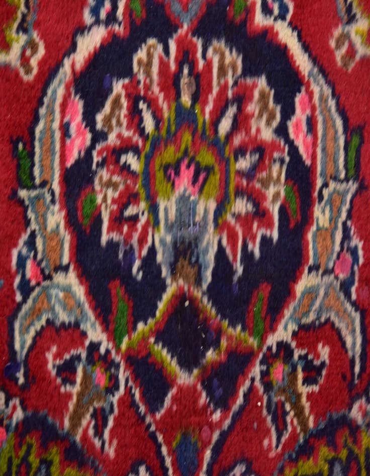 Detail image of  9' 9 x 12' 7  Hand Knotted Mashad Persian Wool Rug