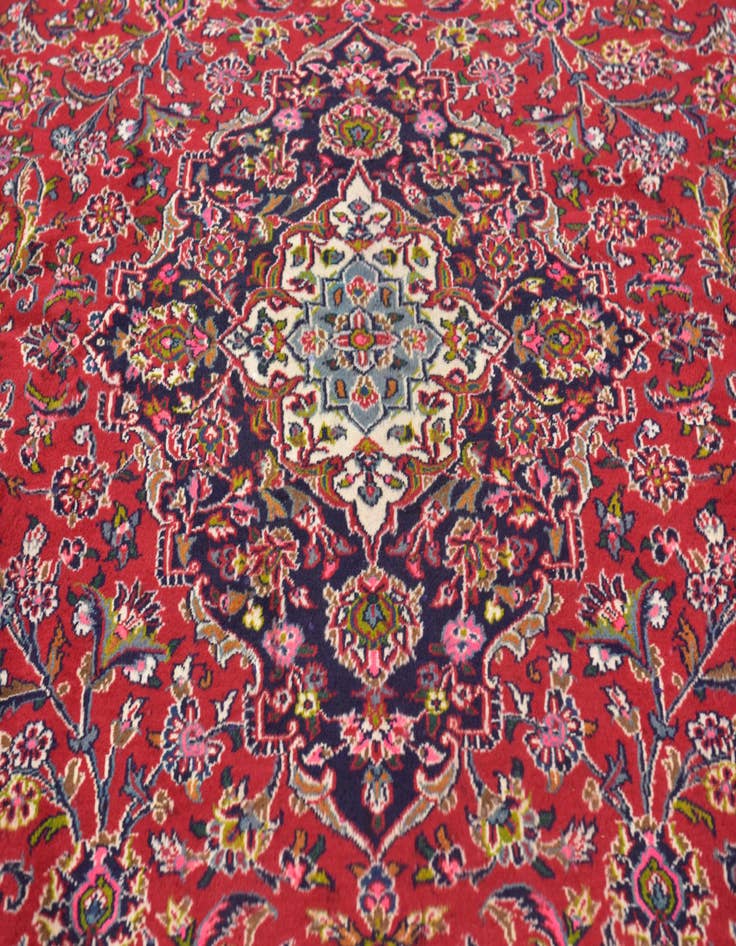 Detail image of  9' 9 x 12' 7  Hand Knotted Mashad Persian Wool Rug