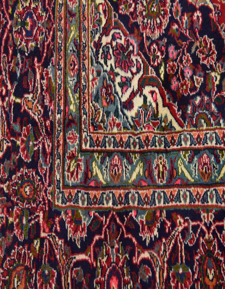 Detail image of  9' 9 x 12' 7  Hand Knotted Mashad Persian Wool Rug