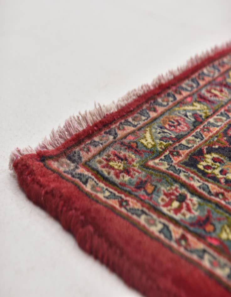 Detail image of  9' 9 x 12' 7  Hand Knotted Mashad Persian Wool Rug