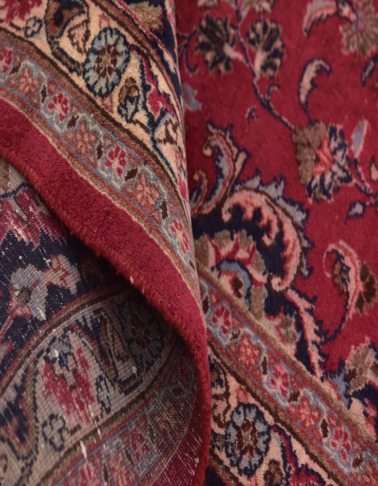 Detail image of  9' 6 x 12' 4  Hand Knotted Mashad Persian Wool Rug