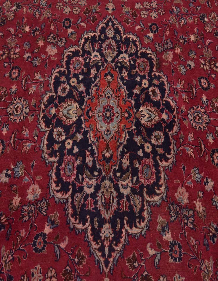 Detail image of  9' 6 x 12' 4  Hand Knotted Mashad Persian Wool Rug
