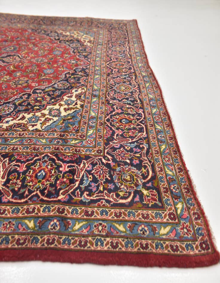 Detail image of  9' 8 x 13' 4  Hand Knotted Mashad Persian Wool Rug