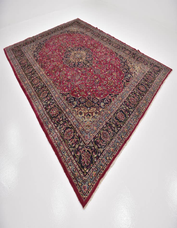 Detail image of  10' x 12' 8  Hand Knotted Mashad Persian Wool Rug