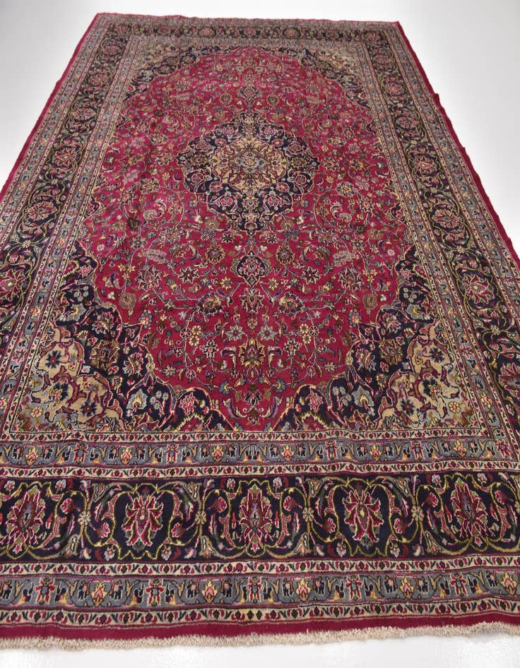 Detail image of  10' x 12' 8  Hand Knotted Mashad Persian Wool Rug