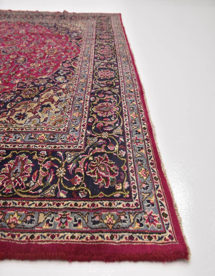 Detail image of  10' x 12' 8  Hand Knotted Mashad Persian Wool Rug