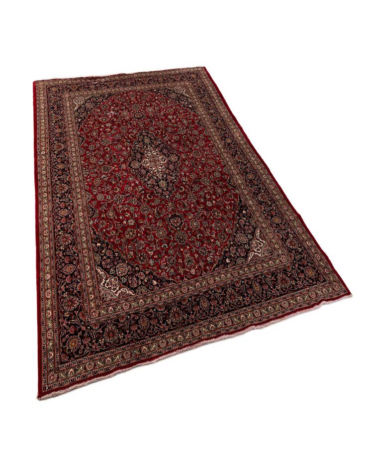 Detail image of  9' 7 x 12' 7  Hand Knotted Mashad Persian Wool Rug