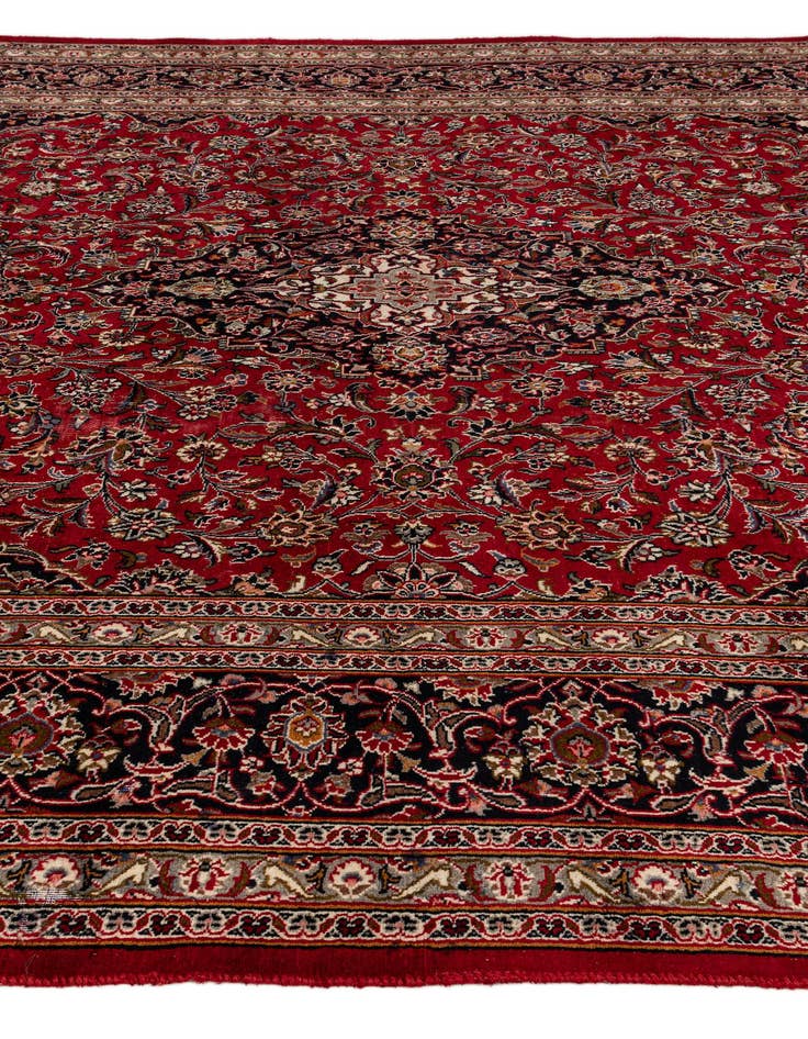 Detail image of  9' 7 x 12' 7  Hand Knotted Mashad Persian Wool Rug