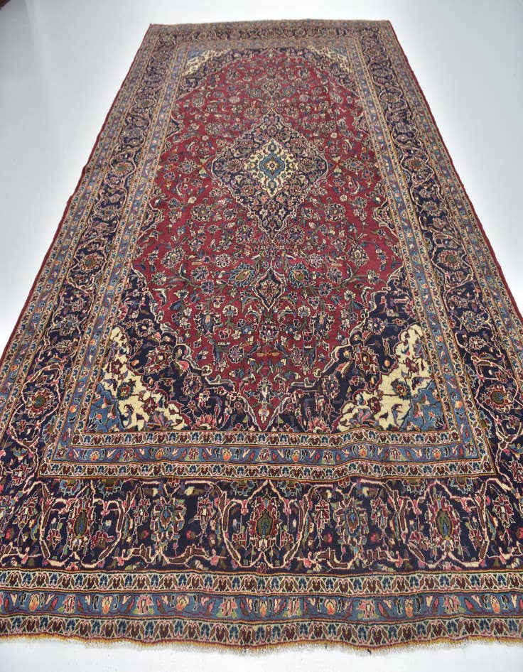 Detail image of  9' 10 x 12' 10  Hand Knotted Mashad Persian Wool Rug