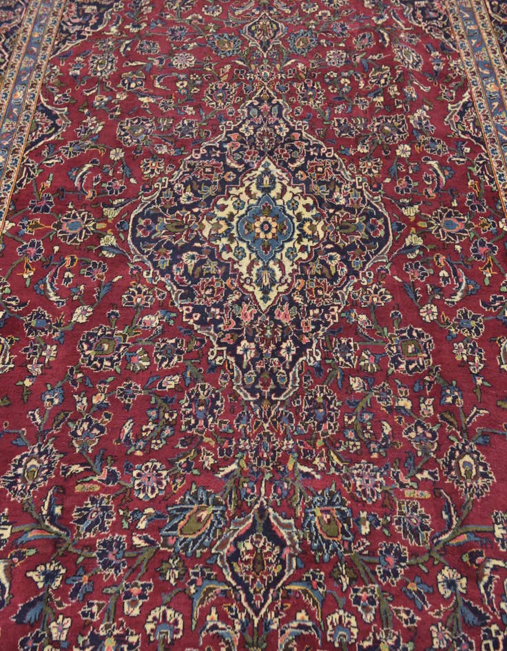 Detail image of  9' 10 x 12' 10  Hand Knotted Mashad Persian Wool Rug