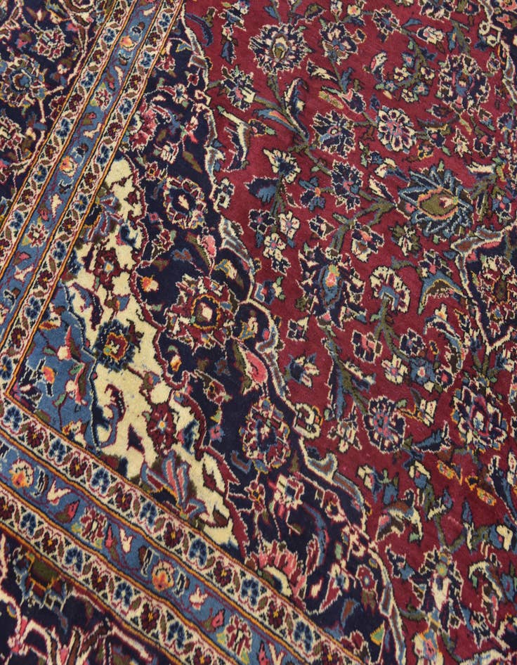 Detail image of  9' 10 x 12' 10  Hand Knotted Mashad Persian Wool Rug