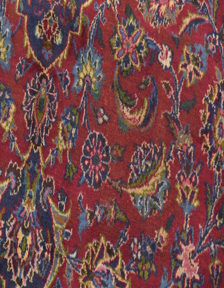 Detail image of  9' 6 x 13'  Hand Knotted Mashad Persian Wool Rug