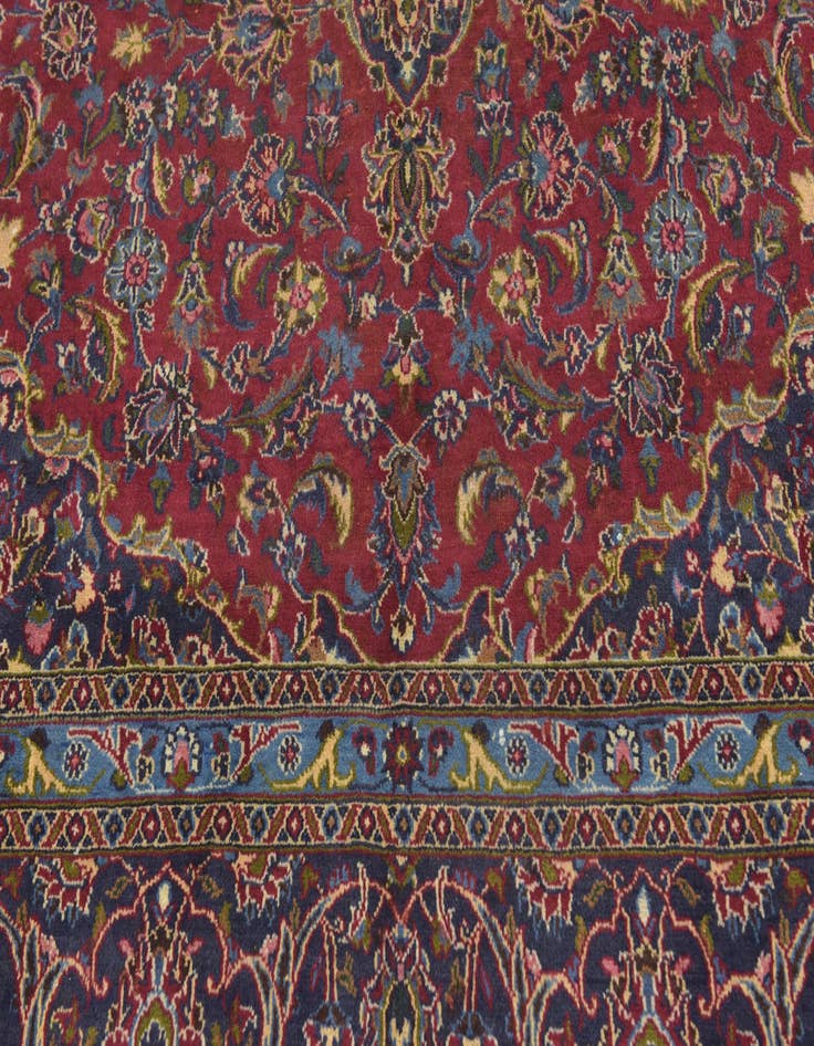 Detail image of  9' 6 x 13'  Hand Knotted Mashad Persian Wool Rug