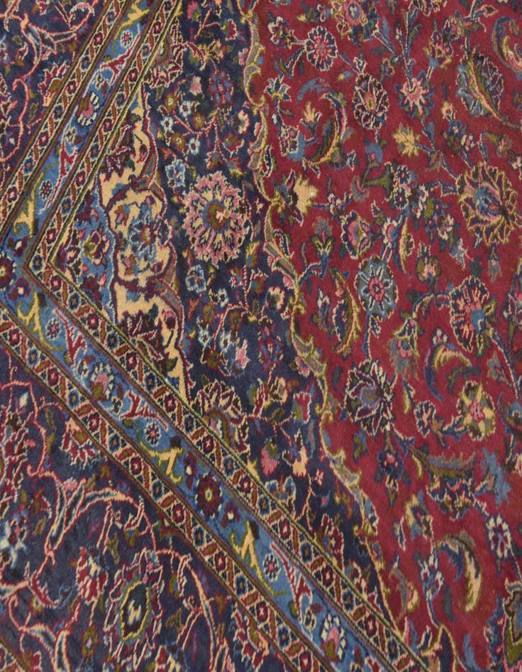 Detail image of  9' 6 x 13'  Hand Knotted Mashad Persian Wool Rug