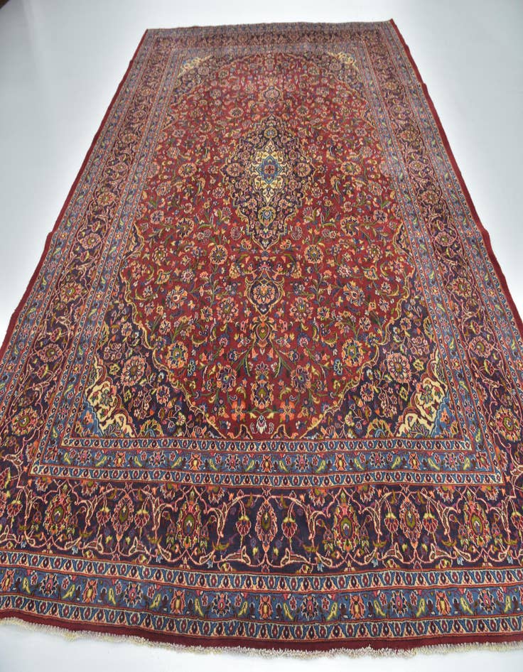 Detail image of  9' 10 x 12' 5  Hand Knotted Mashad Persian Wool Rug