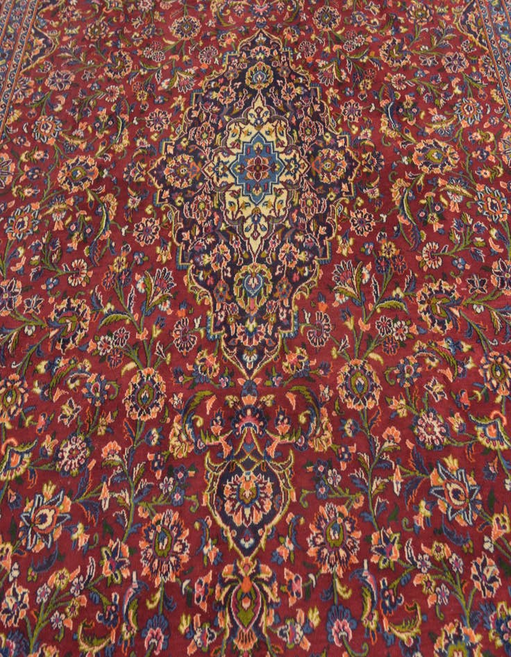 Detail image of  9' 10 x 12' 5  Hand Knotted Mashad Persian Wool Rug