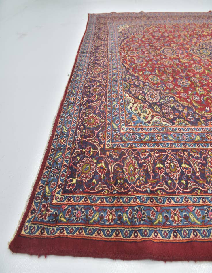 Detail image of  9' 10 x 12' 5  Hand Knotted Mashad Persian Wool Rug