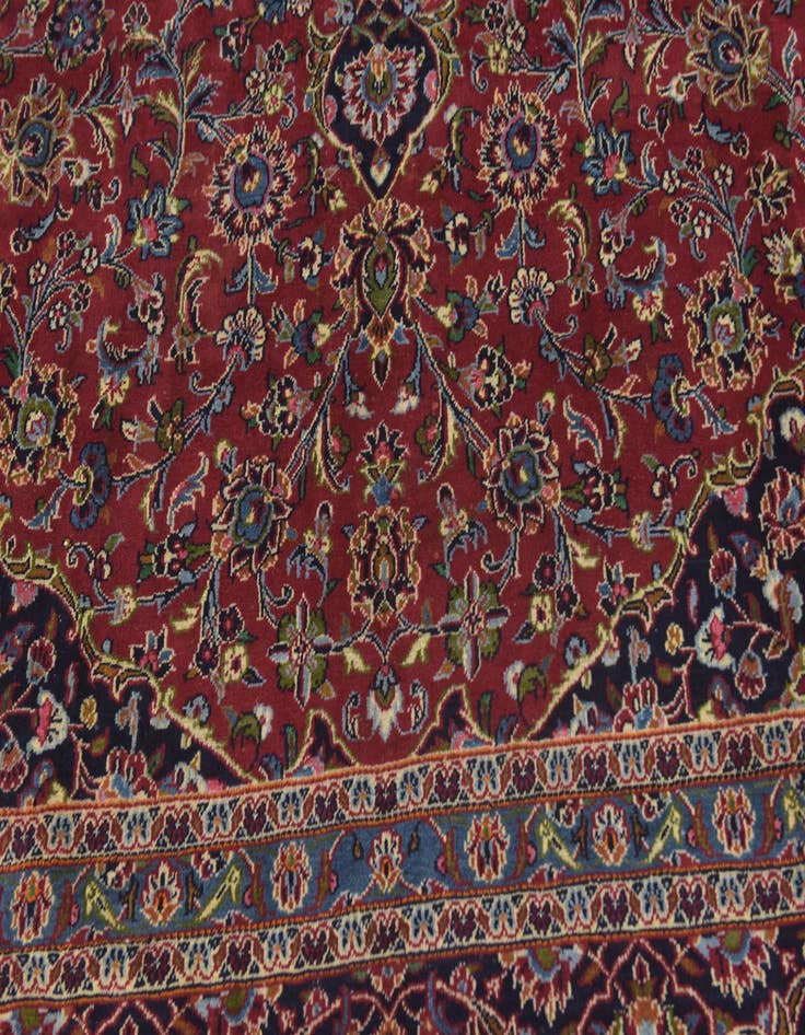 Detail image of  9' 8 x 12' 6  Hand Knotted Mashad Persian Wool Rug