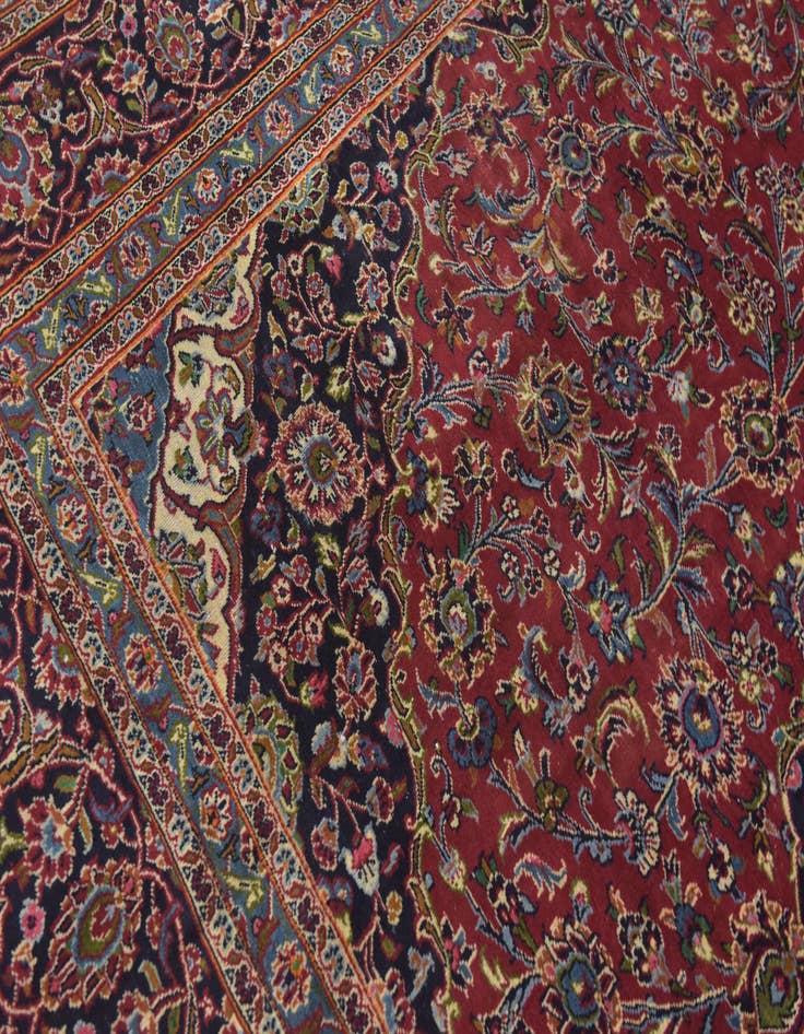 Detail image of  9' 8 x 12' 6  Hand Knotted Mashad Persian Wool Rug