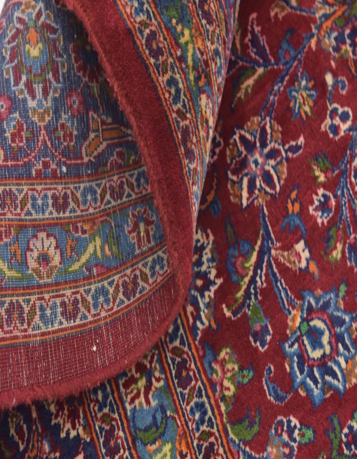 Detail image of  9' 9 x 13' 2  Hand Knotted Mashad Persian Wool Rug