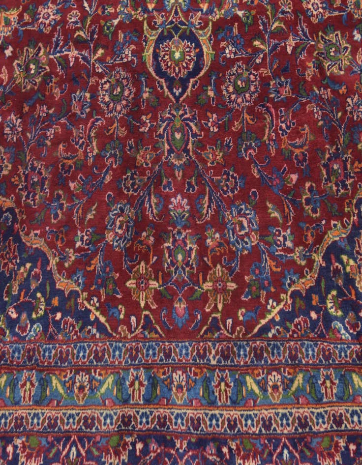 Detail image of  9' 9 x 13' 2  Hand Knotted Mashad Persian Wool Rug