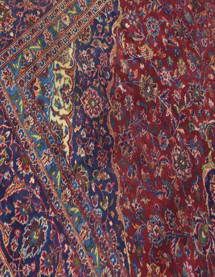 Detail image of  9' 9 x 13' 2  Hand Knotted Mashad Persian Wool Rug