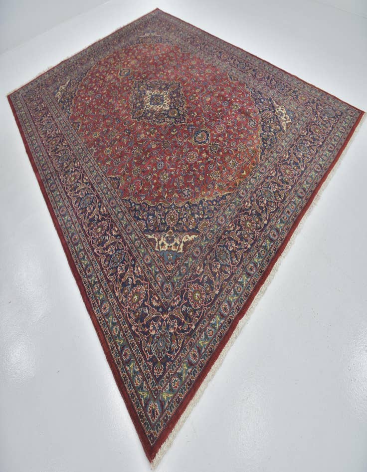 Detail image of  9' 8 x 13'  Hand Knotted Mashad Persian Wool Rug