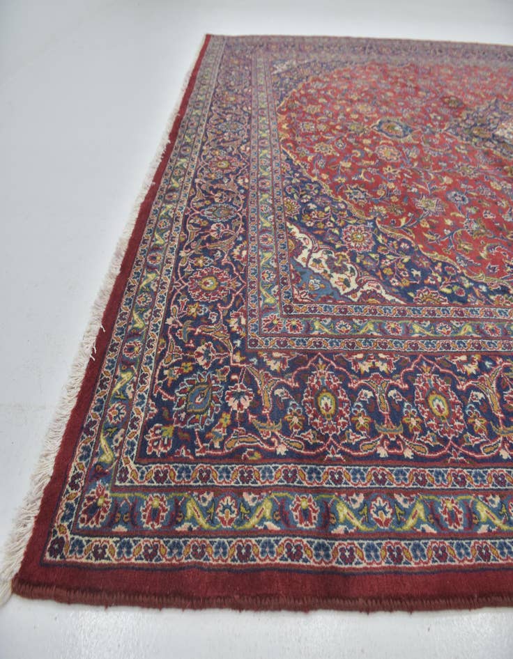 Detail image of  9' 8 x 13'  Hand Knotted Mashad Persian Wool Rug