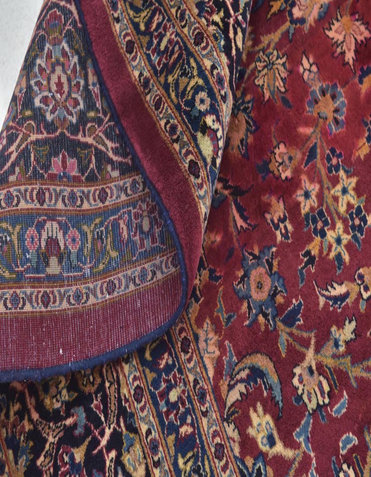 Detail image of  10' x 12' 8  Hand Knotted Mashad Persian Wool Rug