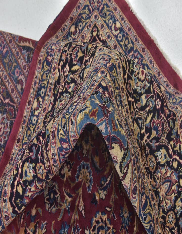 Detail image of  10' x 12' 8  Hand Knotted Mashad Persian Wool Rug