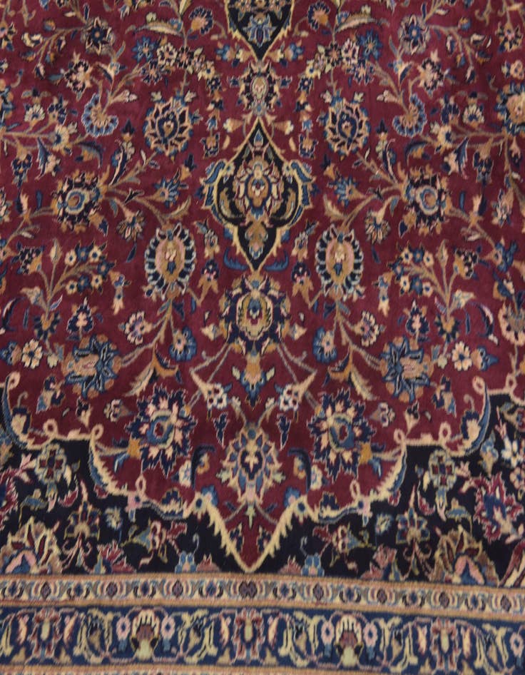 Detail image of  10' x 12' 8  Hand Knotted Mashad Persian Wool Rug
