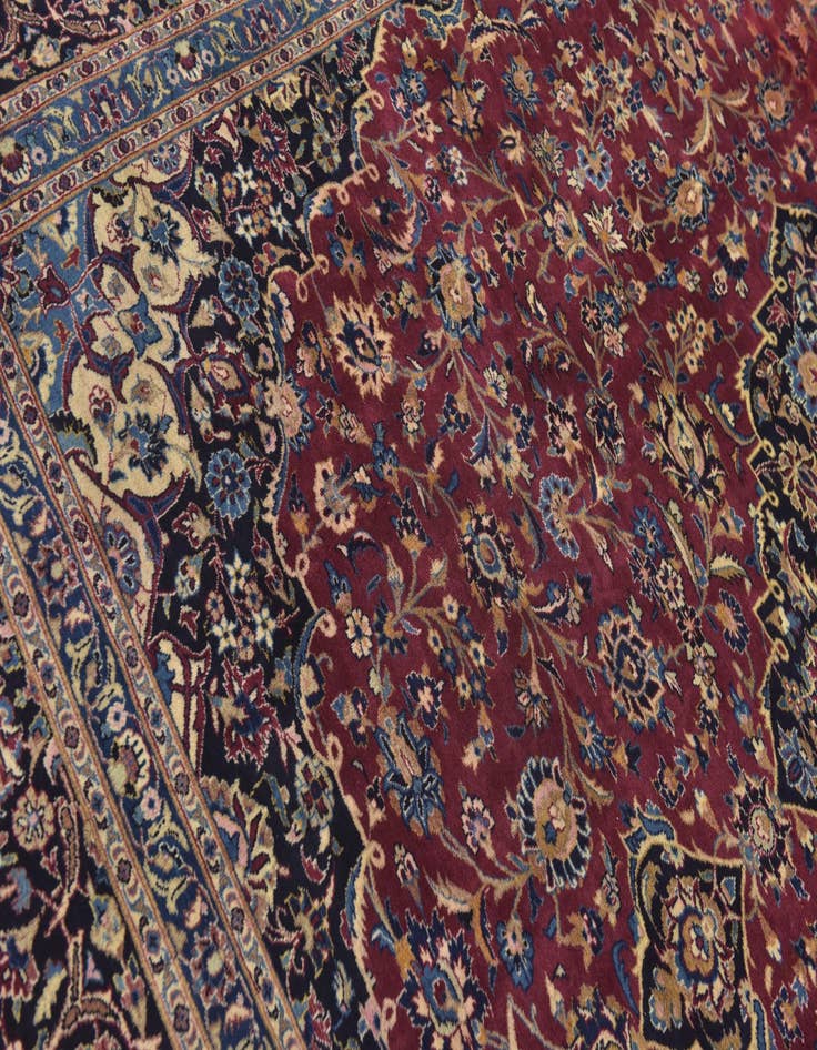 Detail image of  10' x 12' 8  Hand Knotted Mashad Persian Wool Rug