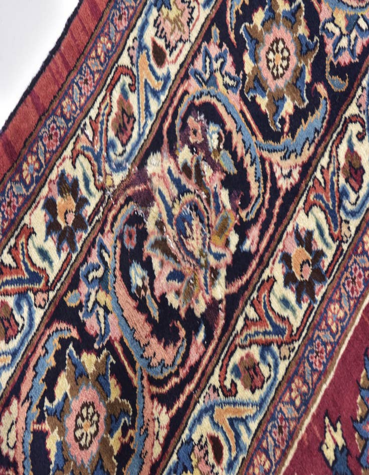 Detail image of 10' 2 x 12' 6 Hand Knotted Mashad Persian Wool Rug