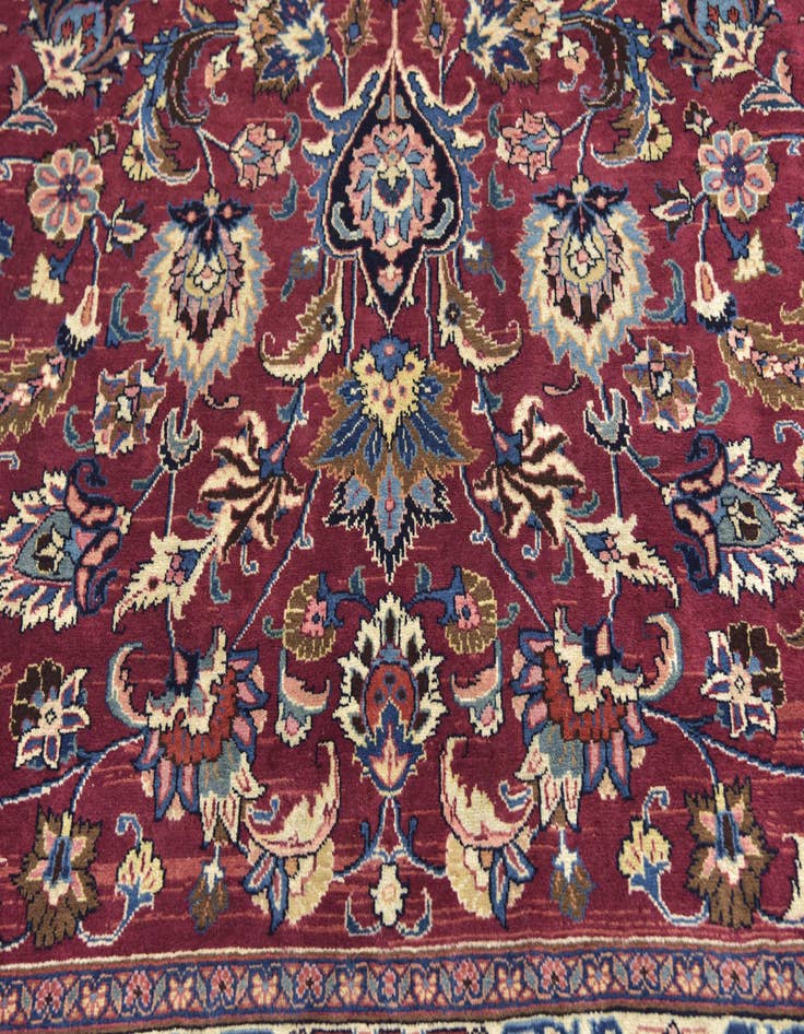 Detail image of 10' 2 x 12' 6 Hand Knotted Mashad Persian Wool Rug