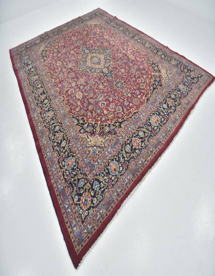 Detail image of  10' x 12' 8  Hand Knotted Mashad Persian Wool Rug