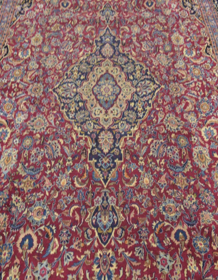 Detail image of  10' x 12' 8  Hand Knotted Mashad Persian Wool Rug