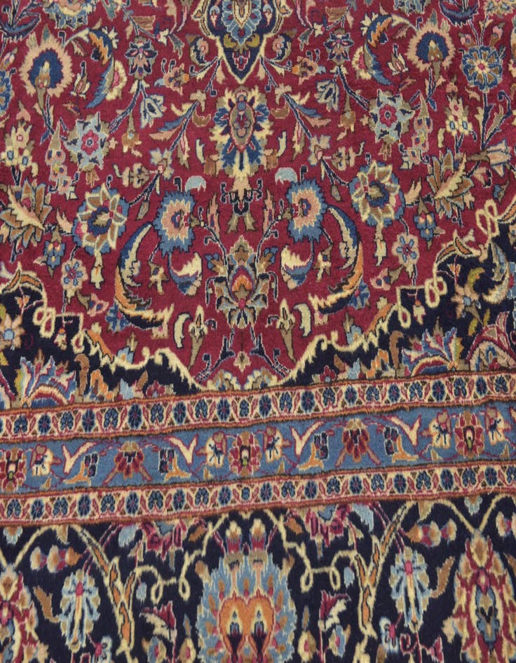 Detail image of  10' x 12' 8  Hand Knotted Mashad Persian Wool Rug