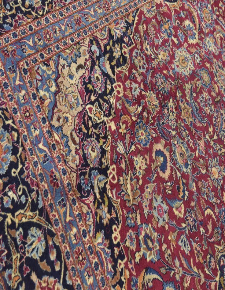 Detail image of  10' x 12' 8  Hand Knotted Mashad Persian Wool Rug