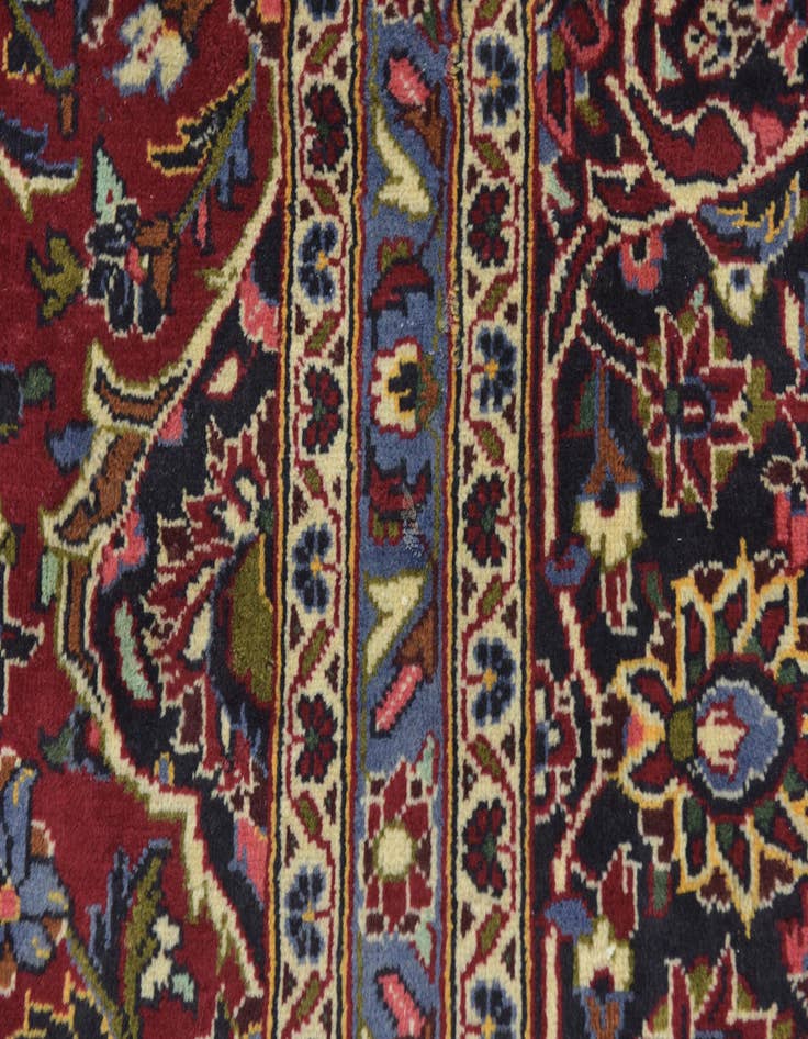 Detail image of  10' x 12' 10  Hand Knotted Mashad Persian Wool Rug