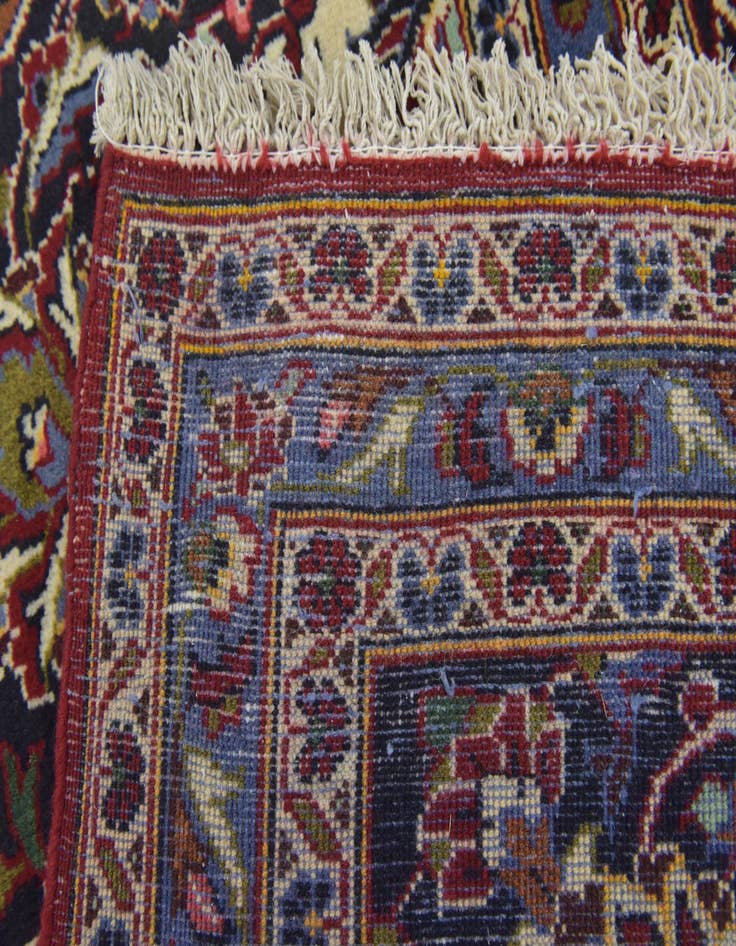 Detail image of  10' x 12' 10  Hand Knotted Mashad Persian Wool Rug