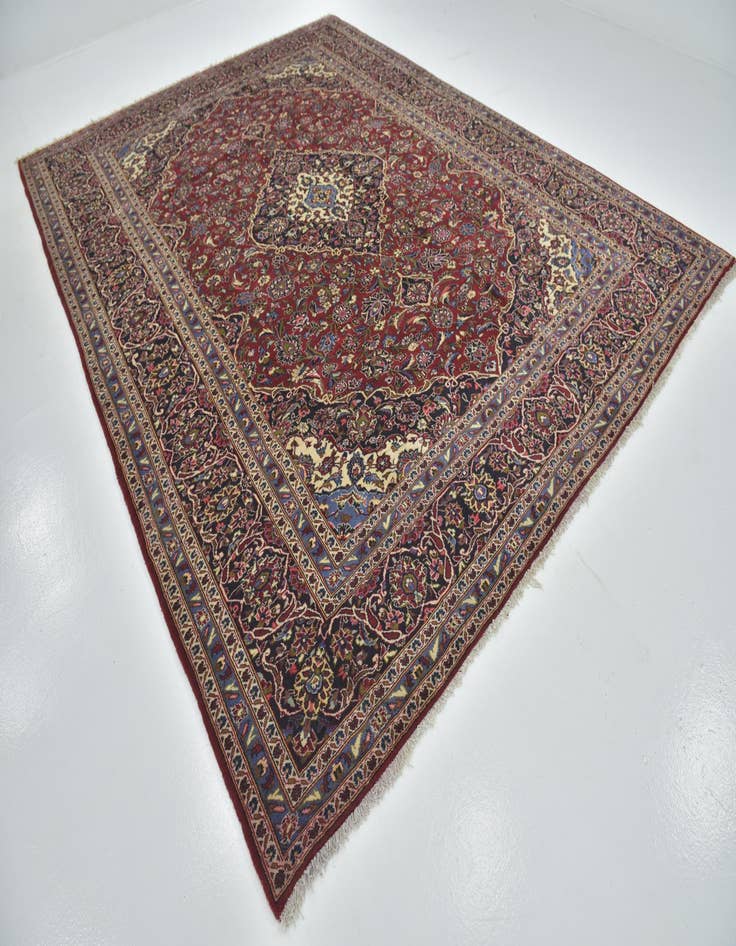 Detail image of  10' x 12' 10  Hand Knotted Mashad Persian Wool Rug