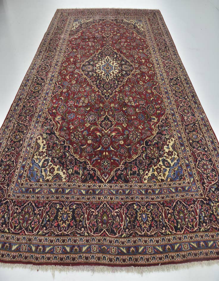 Detail image of  10' x 12' 10  Hand Knotted Mashad Persian Wool Rug