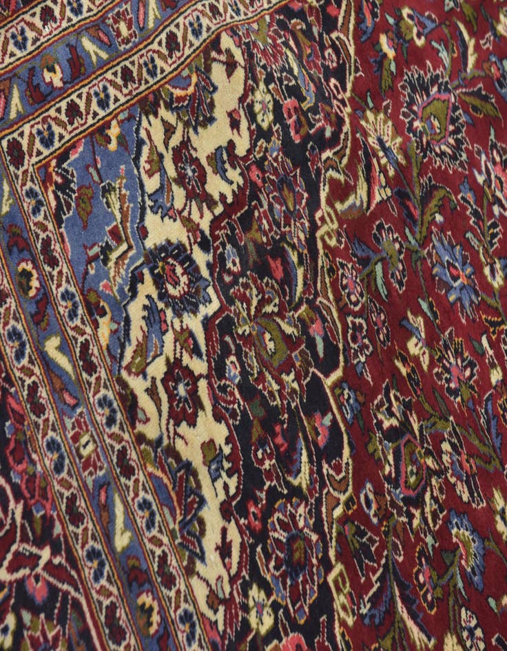 Detail image of  10' x 12' 10  Hand Knotted Mashad Persian Wool Rug