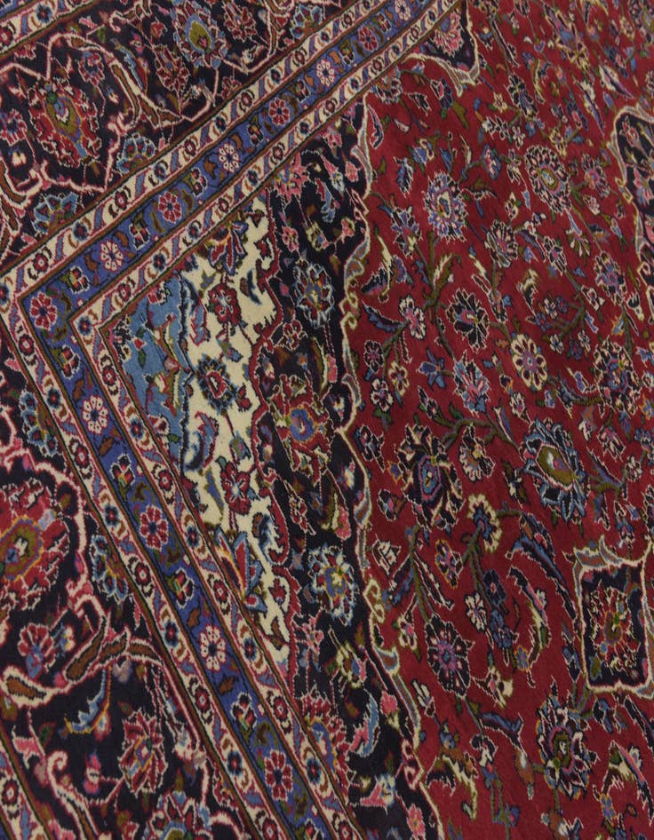 Detail image of  9' 7 x 13' 4  Hand Knotted Mashad Persian Wool Rug