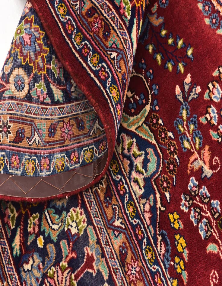 Detail image of  9' 6 x 12' 6  Hand Knotted Mashad Persian Wool Rug