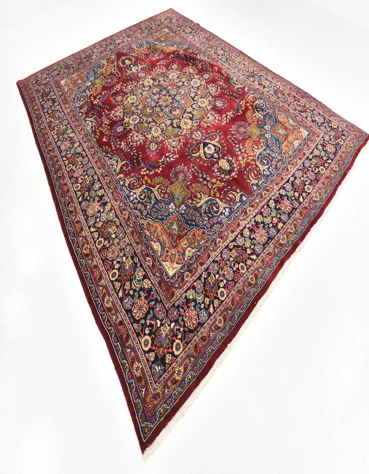 Detail image of  9' 6 x 12' 6  Hand Knotted Mashad Persian Wool Rug