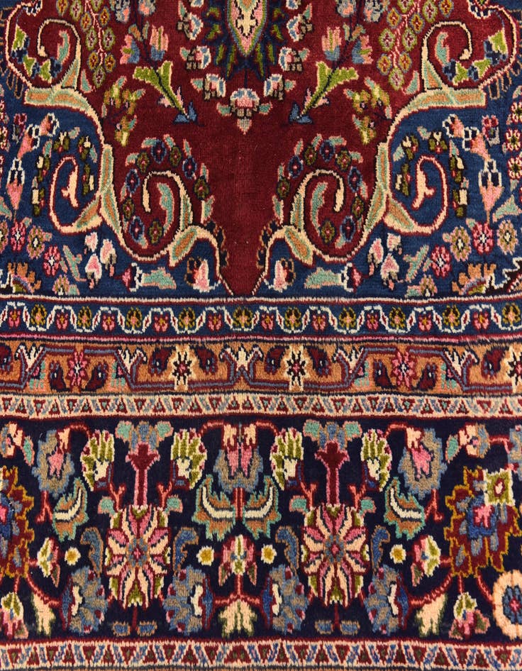 Detail image of  9' 6 x 12' 6  Hand Knotted Mashad Persian Wool Rug