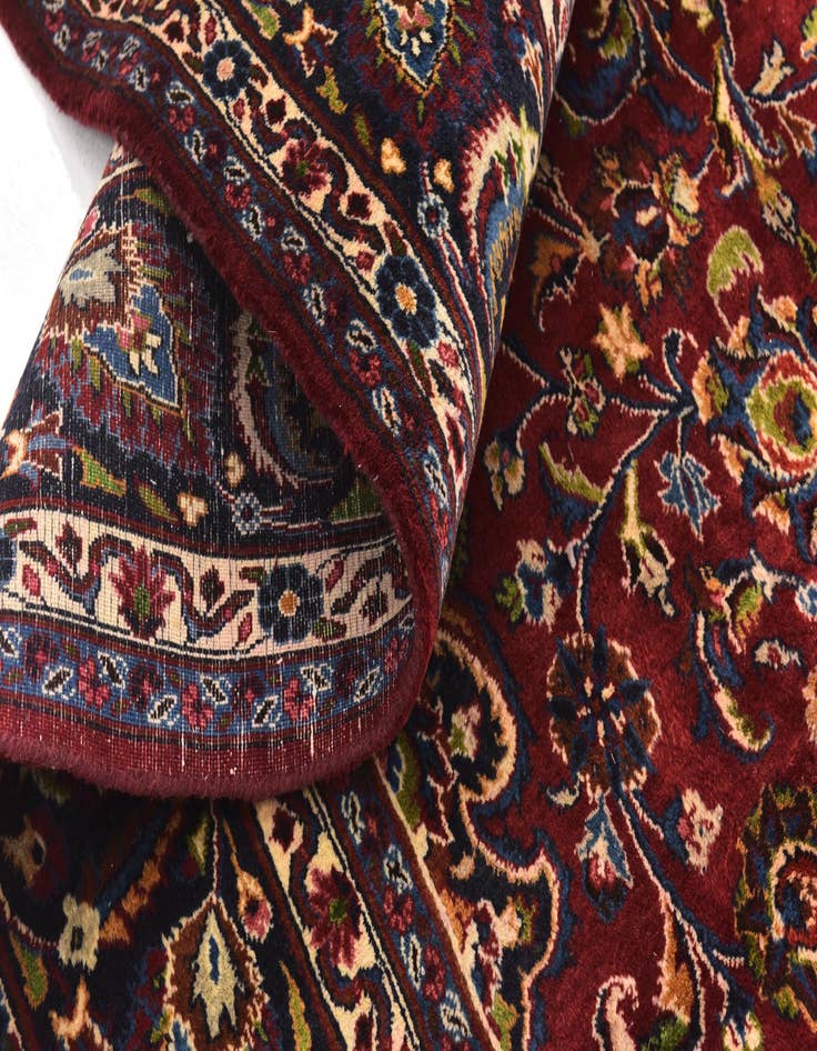 Detail image of  9' 6 x 13' 3  Hand Knotted Mashad Persian Wool Rug