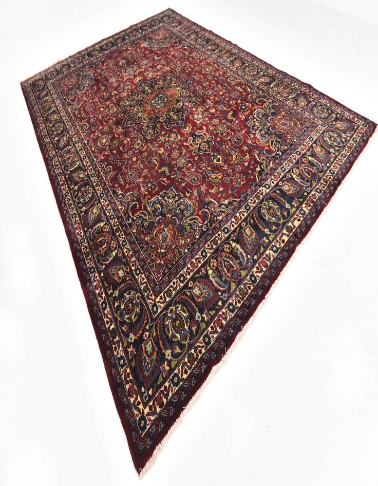 Detail image of  9' 6 x 13' 3  Hand Knotted Mashad Persian Wool Rug