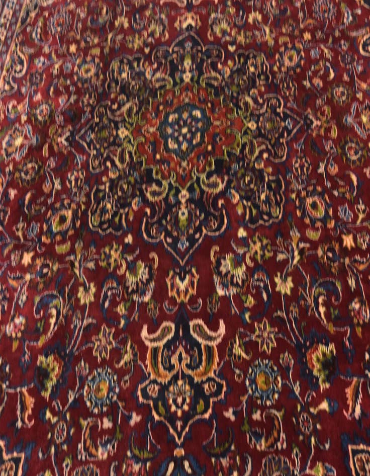 Detail image of  9' 6 x 13' 3  Hand Knotted Mashad Persian Wool Rug
